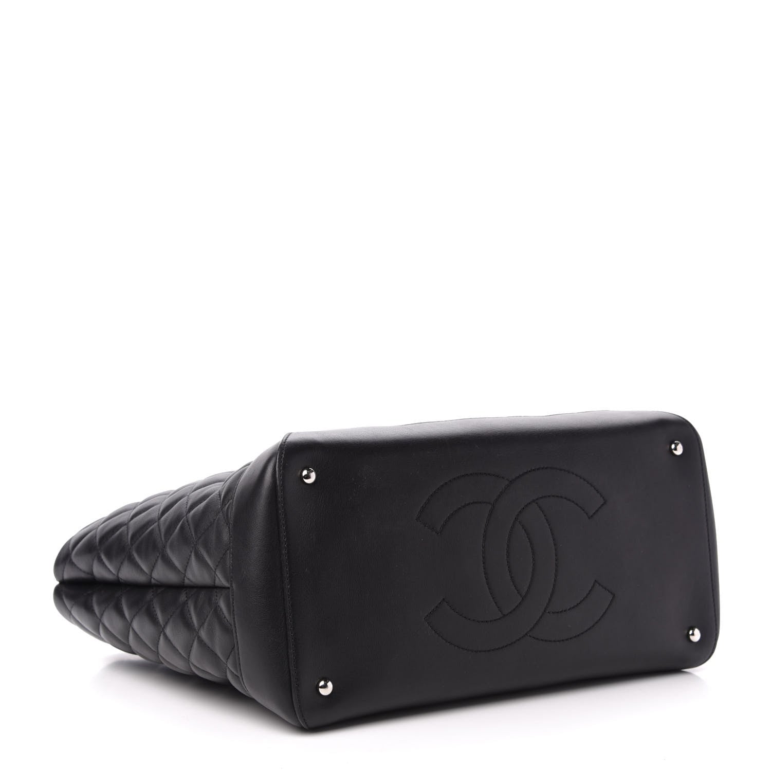 Chanel Calfskin Quilted Large Easy Shopping Tote Black 5 of 11