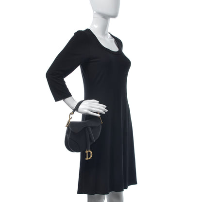 Christian Dior Grained Calfskin Mini Saddle Bag Black 2 of 7
