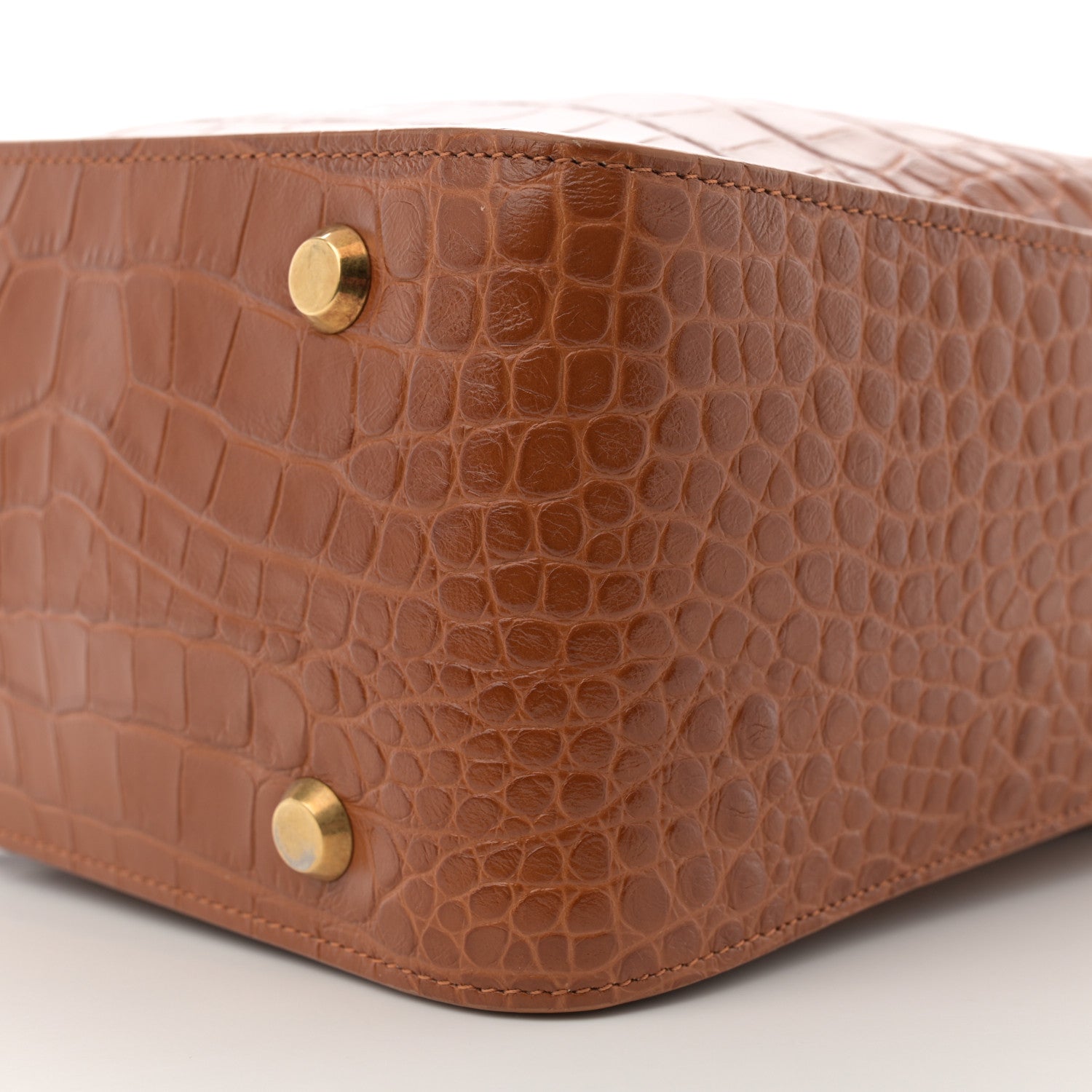 Balenciaga Extra Supple Calfskin Crocodile Embossed Small Tool 2.0 North-South Tote Camel 11 of 15