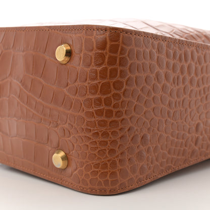 Balenciaga Extra Supple Calfskin Crocodile Embossed Small Tool 2.0 North-South Tote Camel 11 of 15