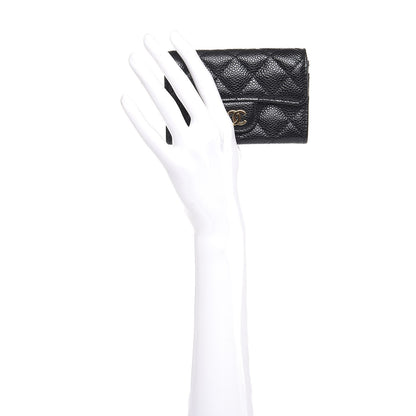 Chanel Caviar Quilted Flap Card Holder Black 2 of 9