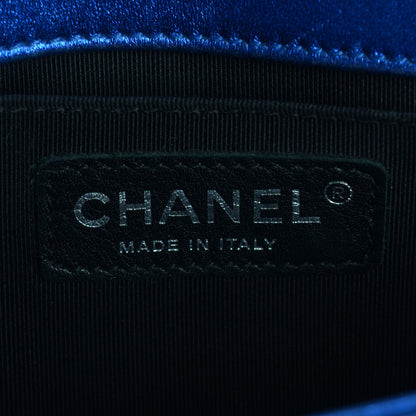 Chanel Metallic Patent Calfskin Quilted Small Boy Flap Blue 6 of 9