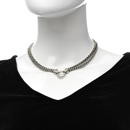 David Yurman Sterling Silver Diamond 18mm Double Wheat Chain Necklace 2 of 4