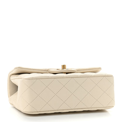 Chanel Caviar Quilted Mini Top Handle Rectangular Flap Beige 4 of 11