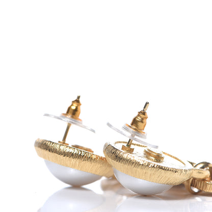 Chanel Pearl CC Tags Drop Earrings Gold 3 of 4