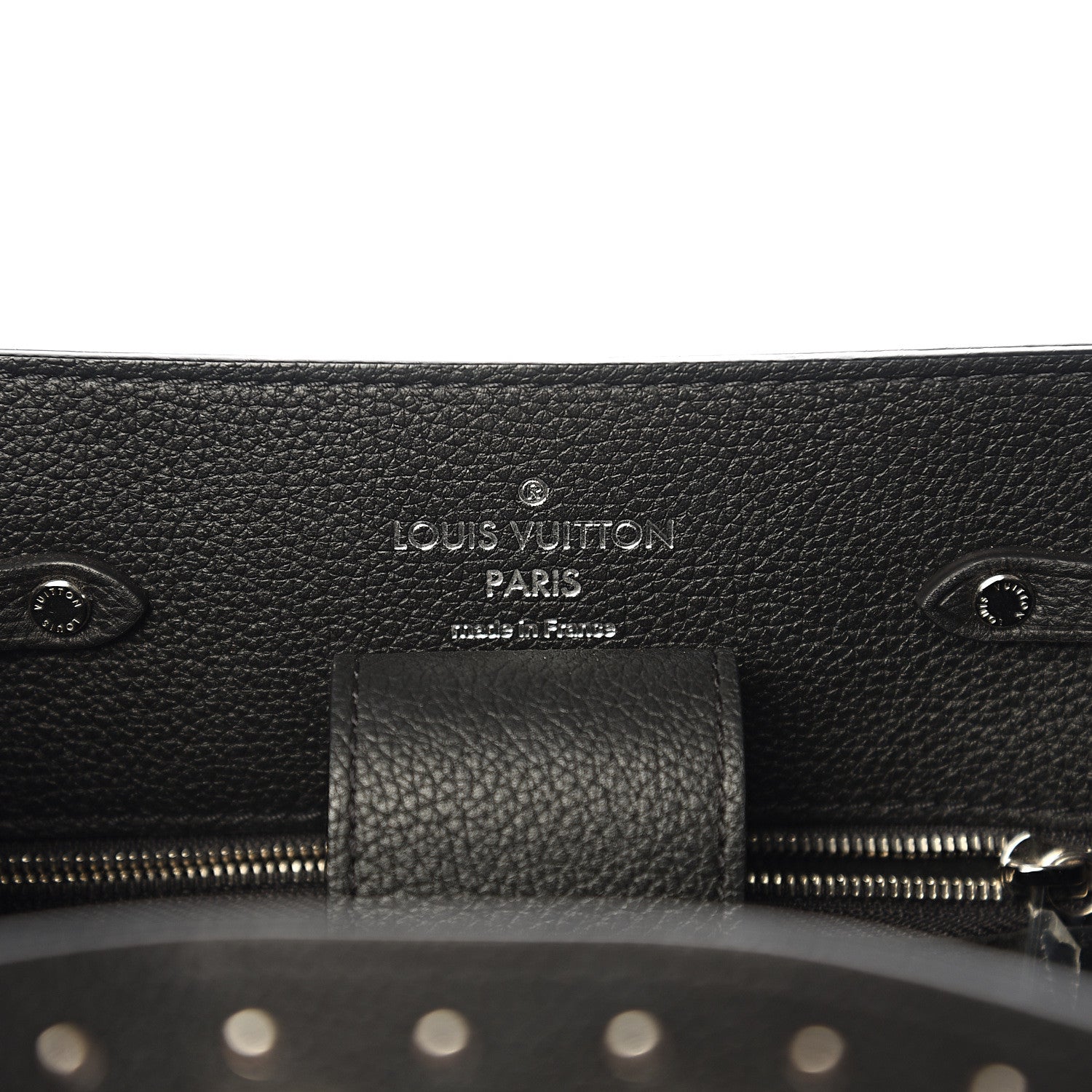 Louis Vuitton Soft Calfskin Lockme Studs Bucket Black 5 of 10
