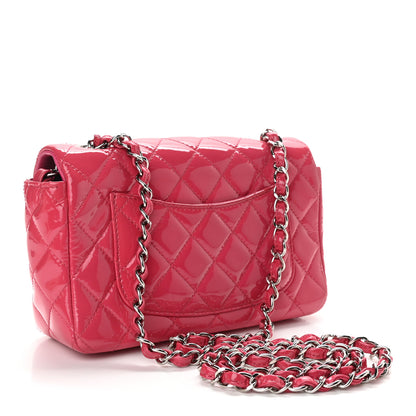 Chanel Patent Quilted Mini Rectangular Flap Fuchsia 3 of 11