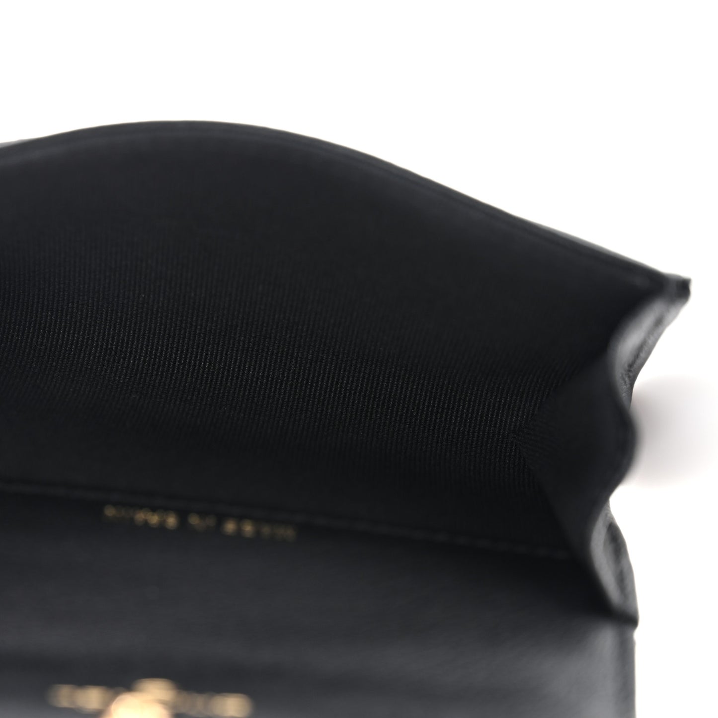 Goatskin Quilted Flap Card Holder Black