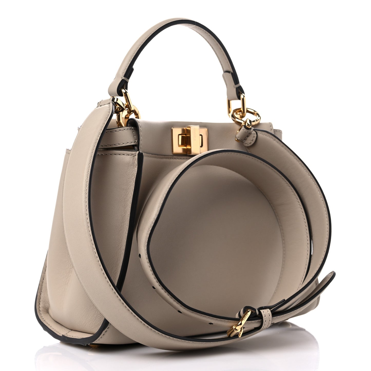Vitello Seta Cotton Canvas FF Embroidered Mini Peekaboo Iconic Satchel Nuvola
