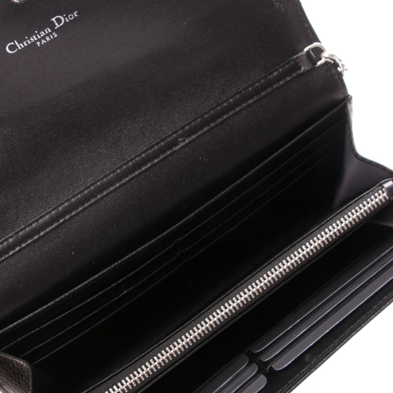 Christian Dior Grained Calfskin Diorama Croisiere Chain Wallet Black 6 of 7