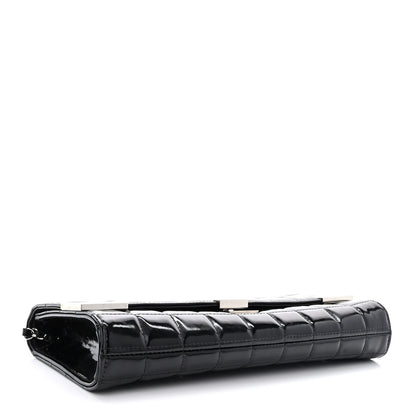 Chanel Patent Chocolate Bar Chain Clutch Black 4 of 11