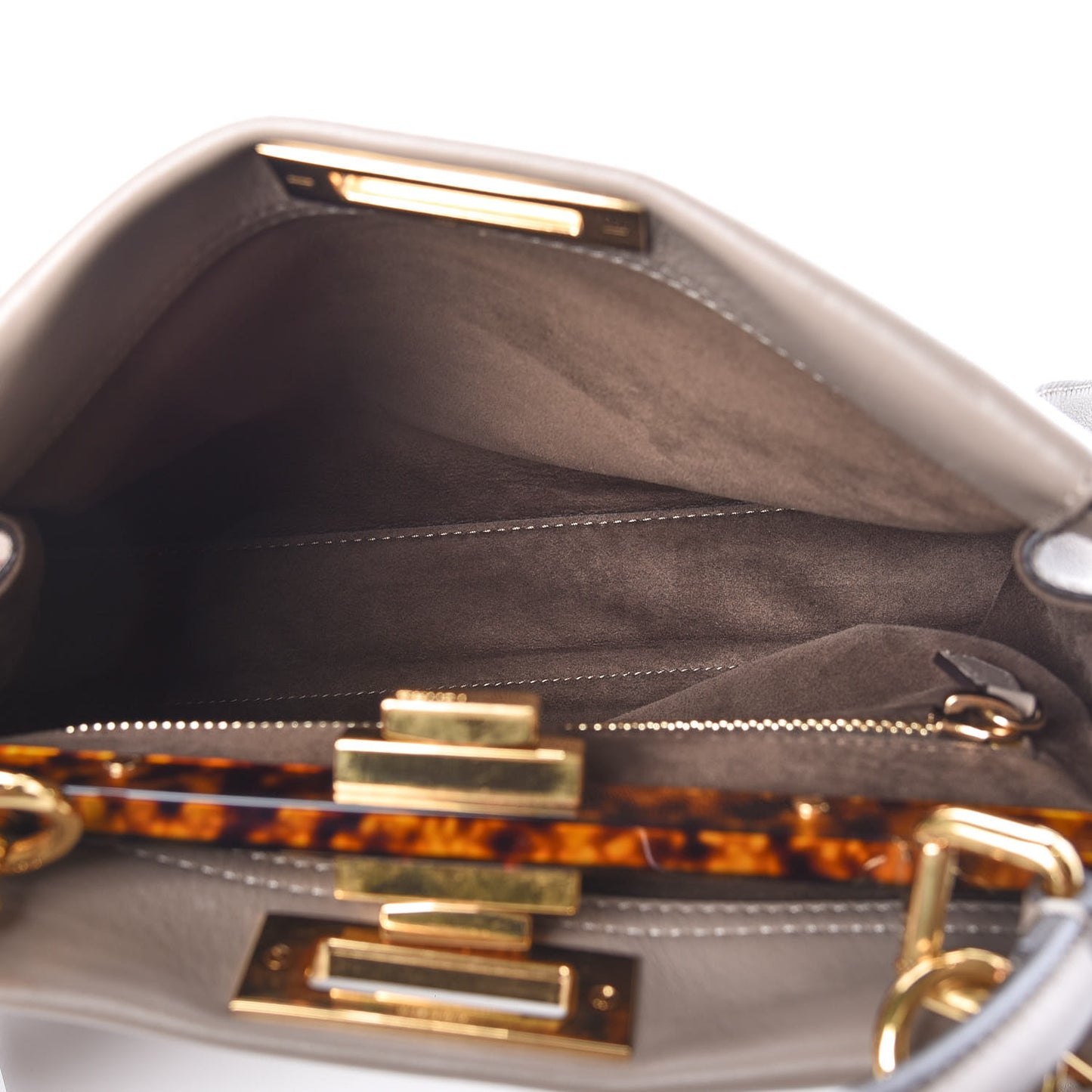 Vitello Seta Plexiglass Tortoise Medium Peekaboo Iconic Satchel Tortora