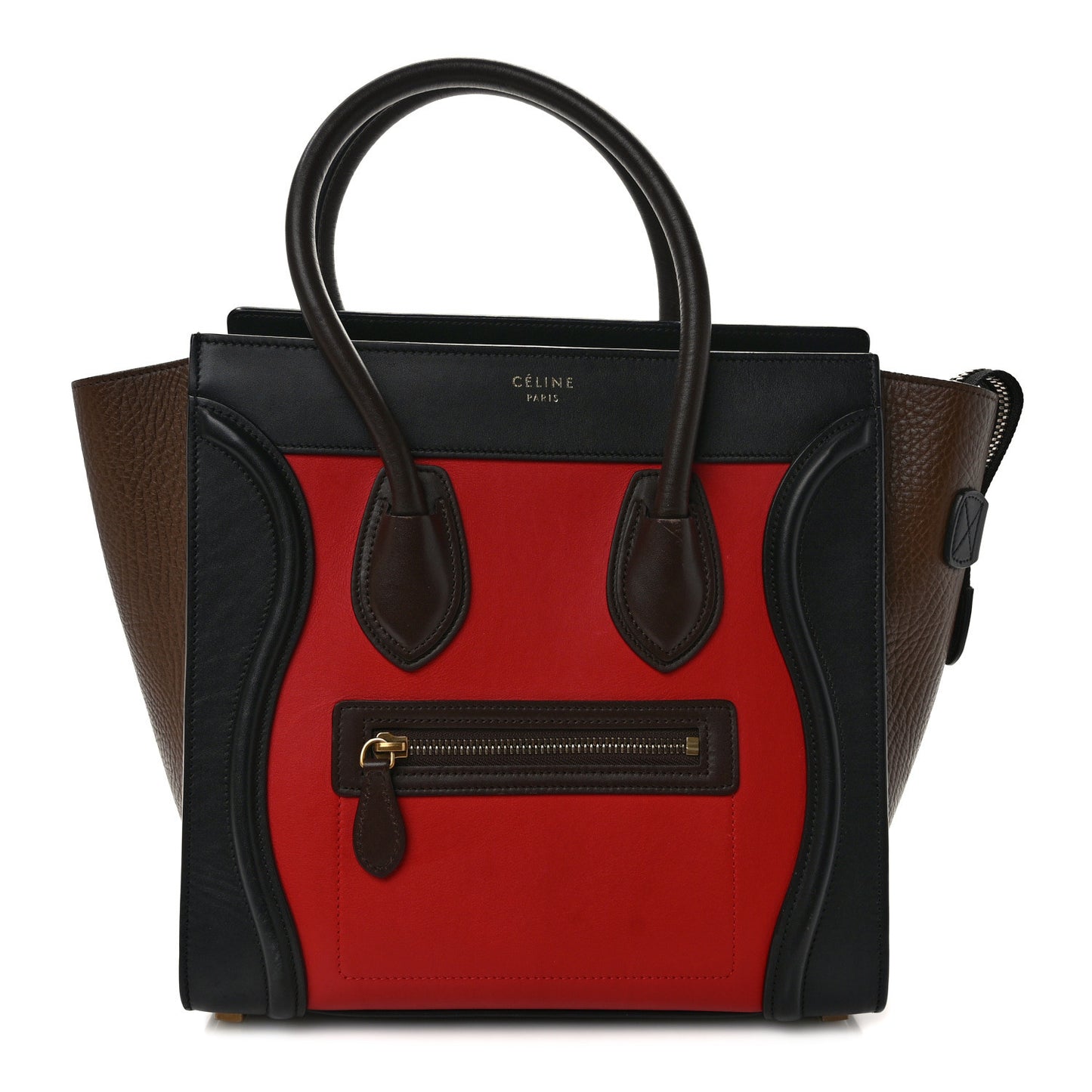 Bullhide Calfskin Micro Tri-Color Luggage Bright Red