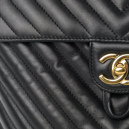 Chanel Calfskin Chevron Quilted Large Urban Spirit Backpack Black 13 of 14
