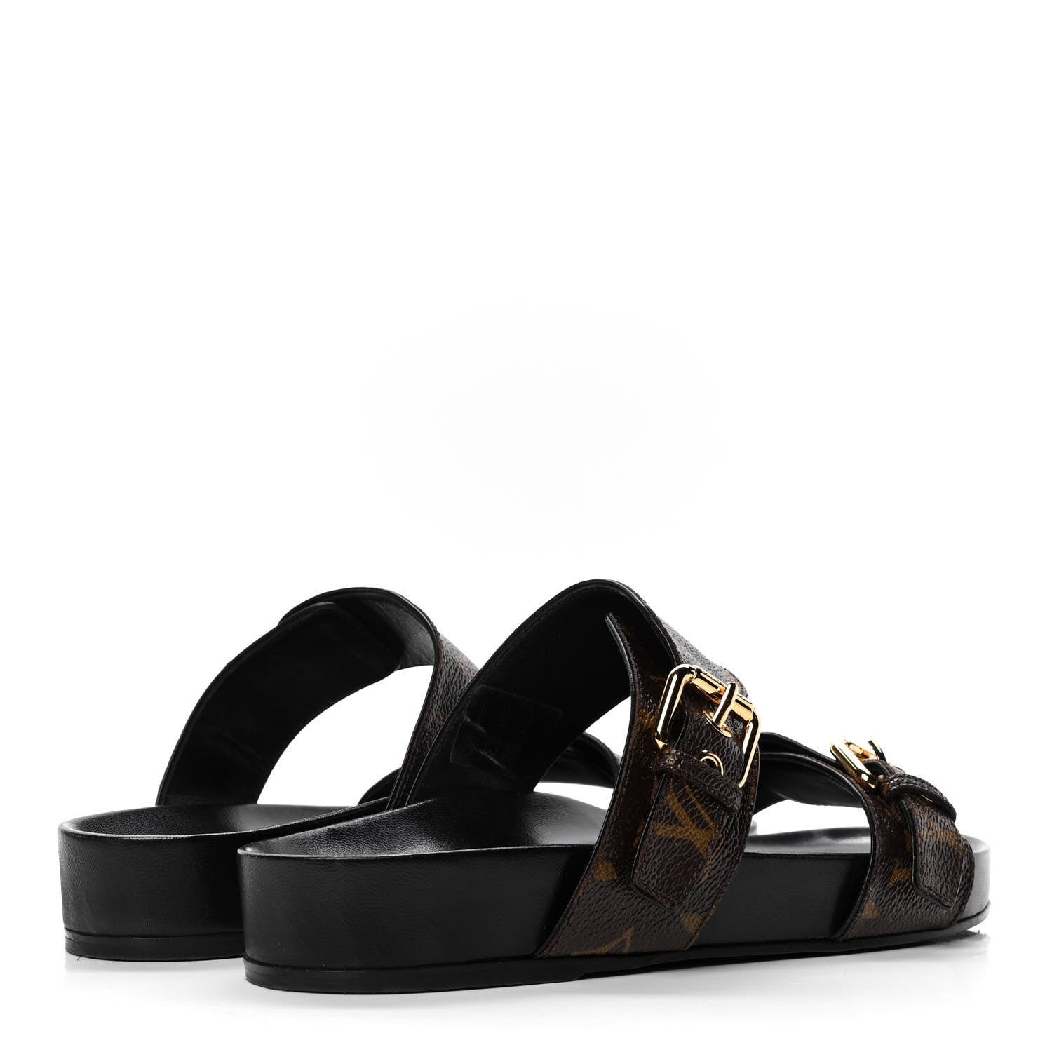 Louis Vuitton Monogram Bom Dia Mule Sandals 37 Black 3 of 5
