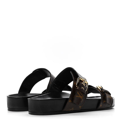 Louis Vuitton Monogram Bom Dia Mule Sandals 37 Black 3 of 5