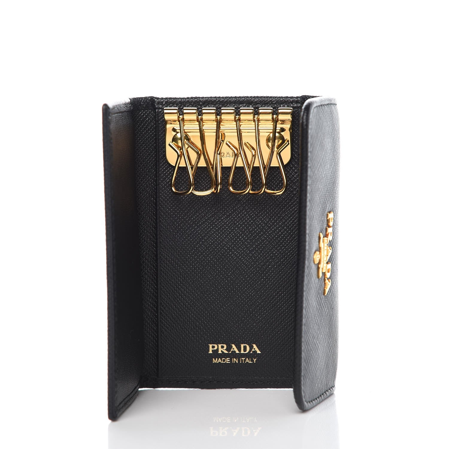 Prada Saffiano Metal 6 Key Holder Black 5 of 7