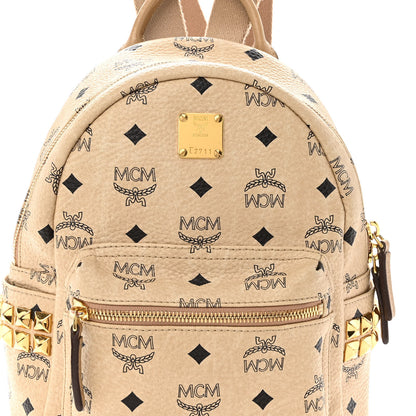 MCM Visetos Side Stud Mini Stark Backpack Beige 7 of 10