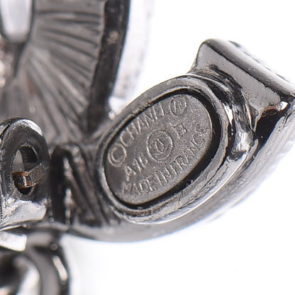 Chanel Ruthenium Resin CC Drop Clip On Earrings Dark Grey 5 of 5