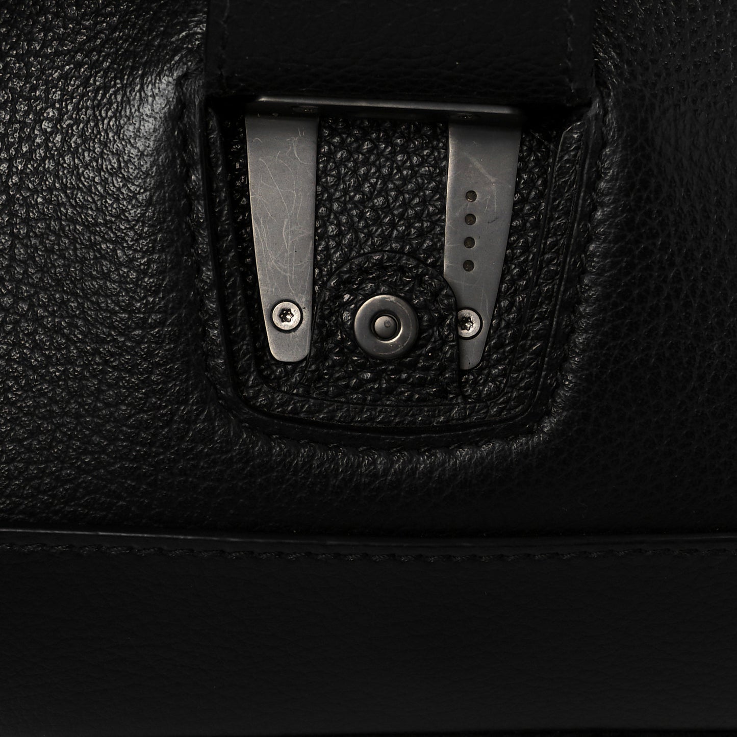 Calfskin LED Logo Projector Top Handle Bag Black