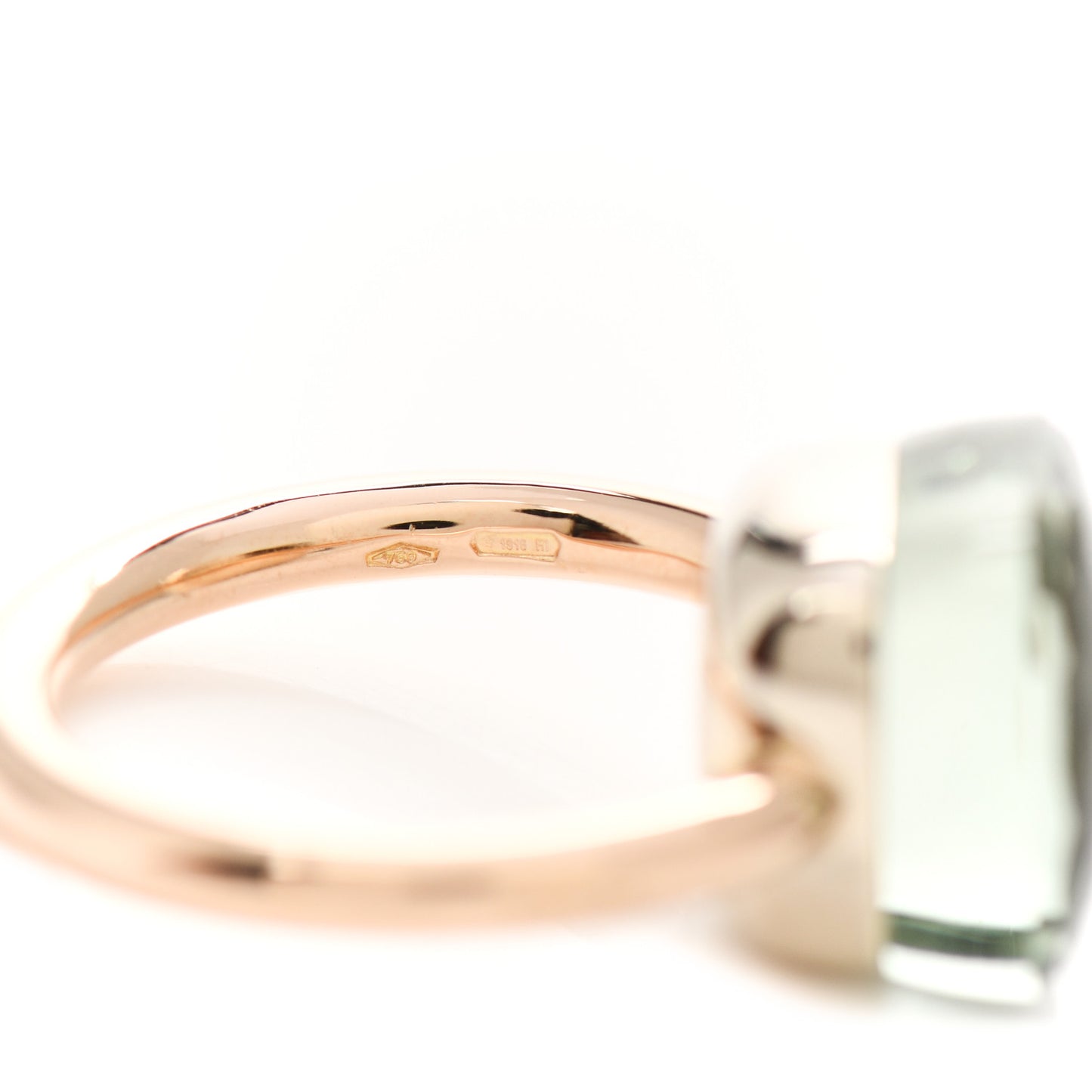 18K Rose Gold Prasiolite Classic Nudo Ring 54 6.75