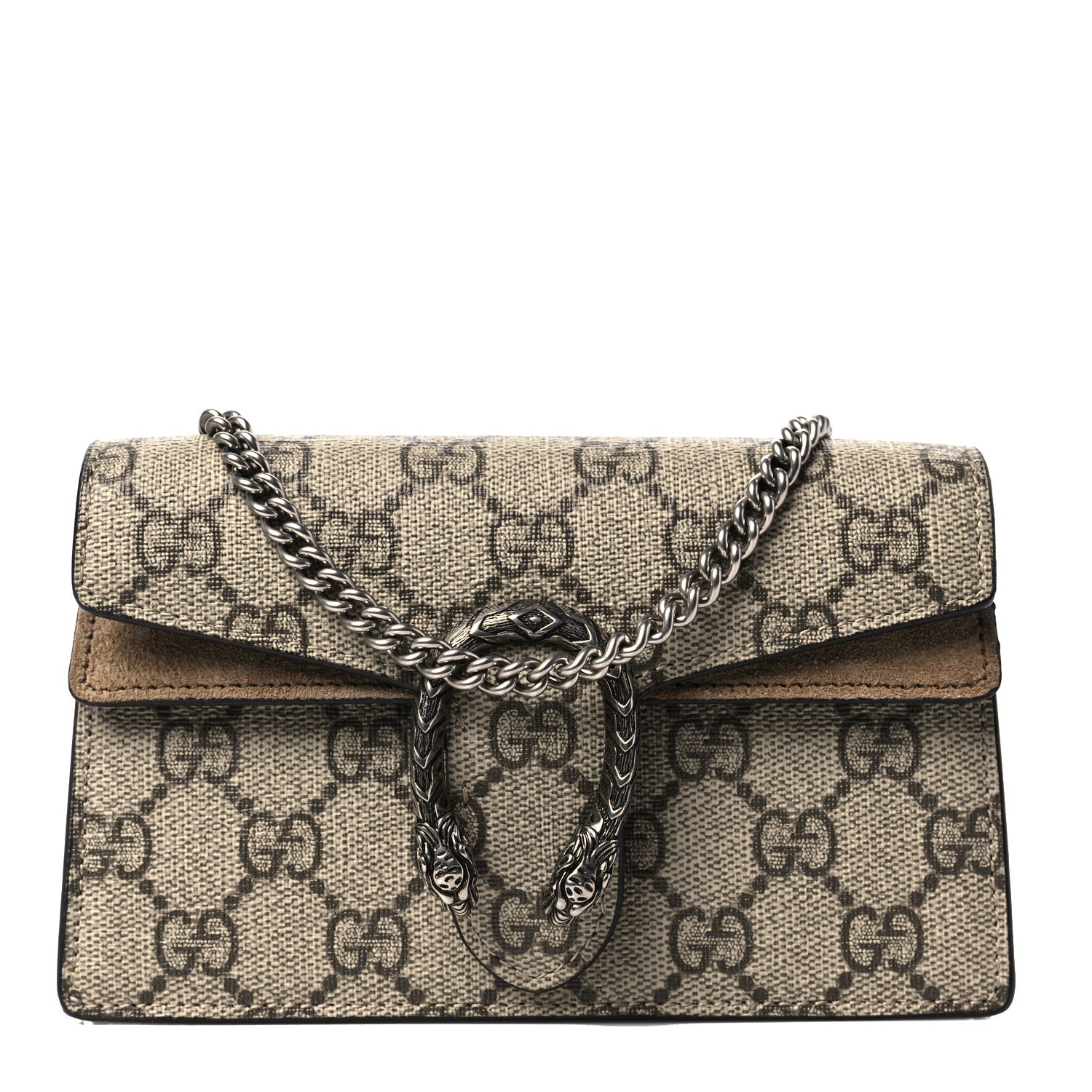 Gucci GG Supreme Monogram Super Mini Dionysus Shoulder Bag Taupe 1 of 6