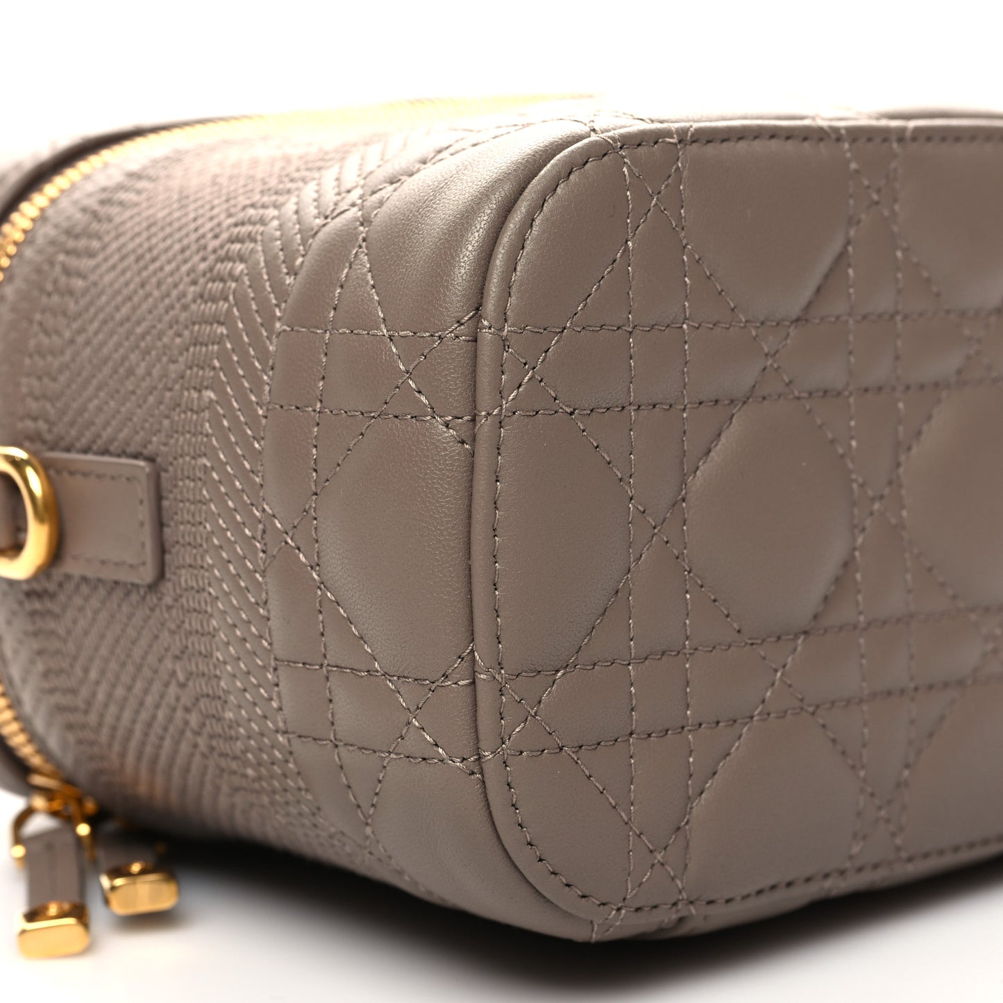 Lambskin Cannage Small Diortravel Vanity Case Warm Taupe