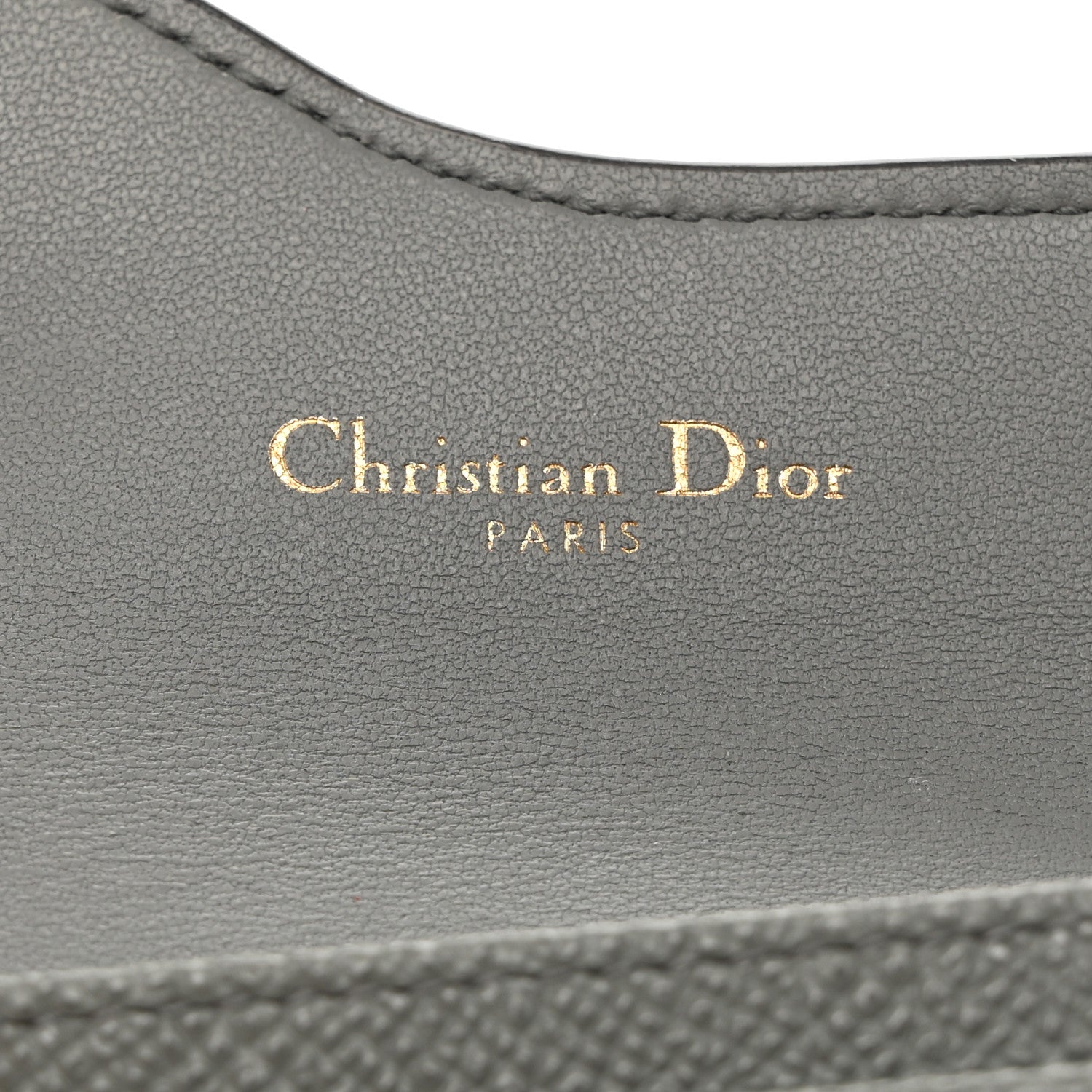 Christian Dior Grained Calfskin Saddle Card Holder Gray 6 of 8