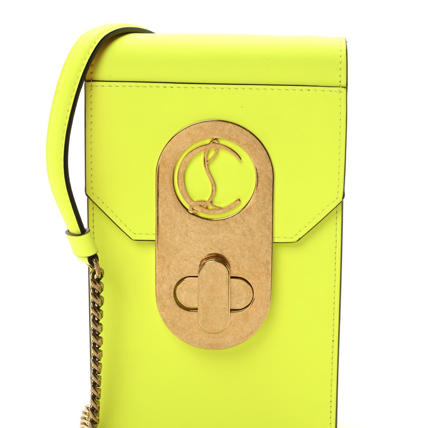 Calfskin Elisa Phone Crossbody Neon Green