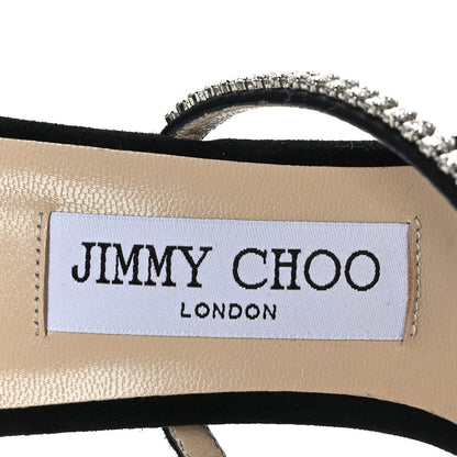 Jimmy Choo Crystal Suede Pumps 37.5 Black 6 of 7
