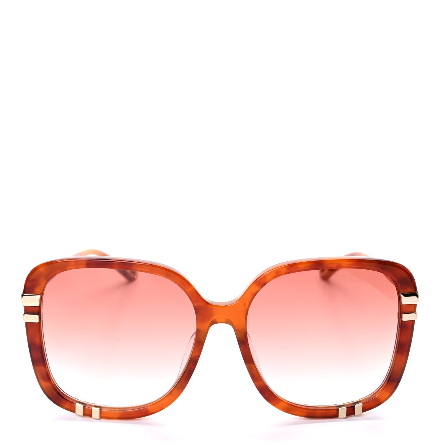 Chloe Acetate West Geometric Sunglasses Tortoise 2 of 7