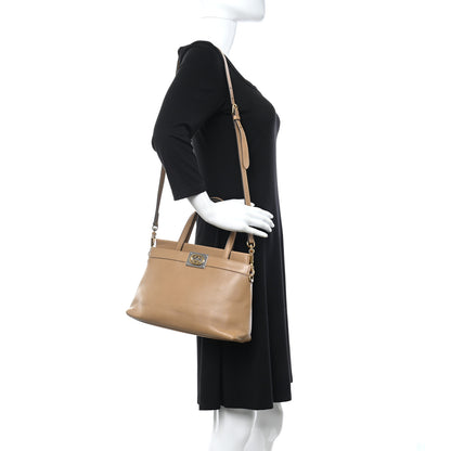 Gucci Lambskin Small Linea Matisse Top Handle Bag Natural Tan 2 of 8