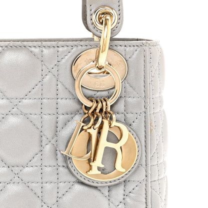 Christian Dior Metallic Lambskin Cannage Mini Lady Dior Grey 8 of 10