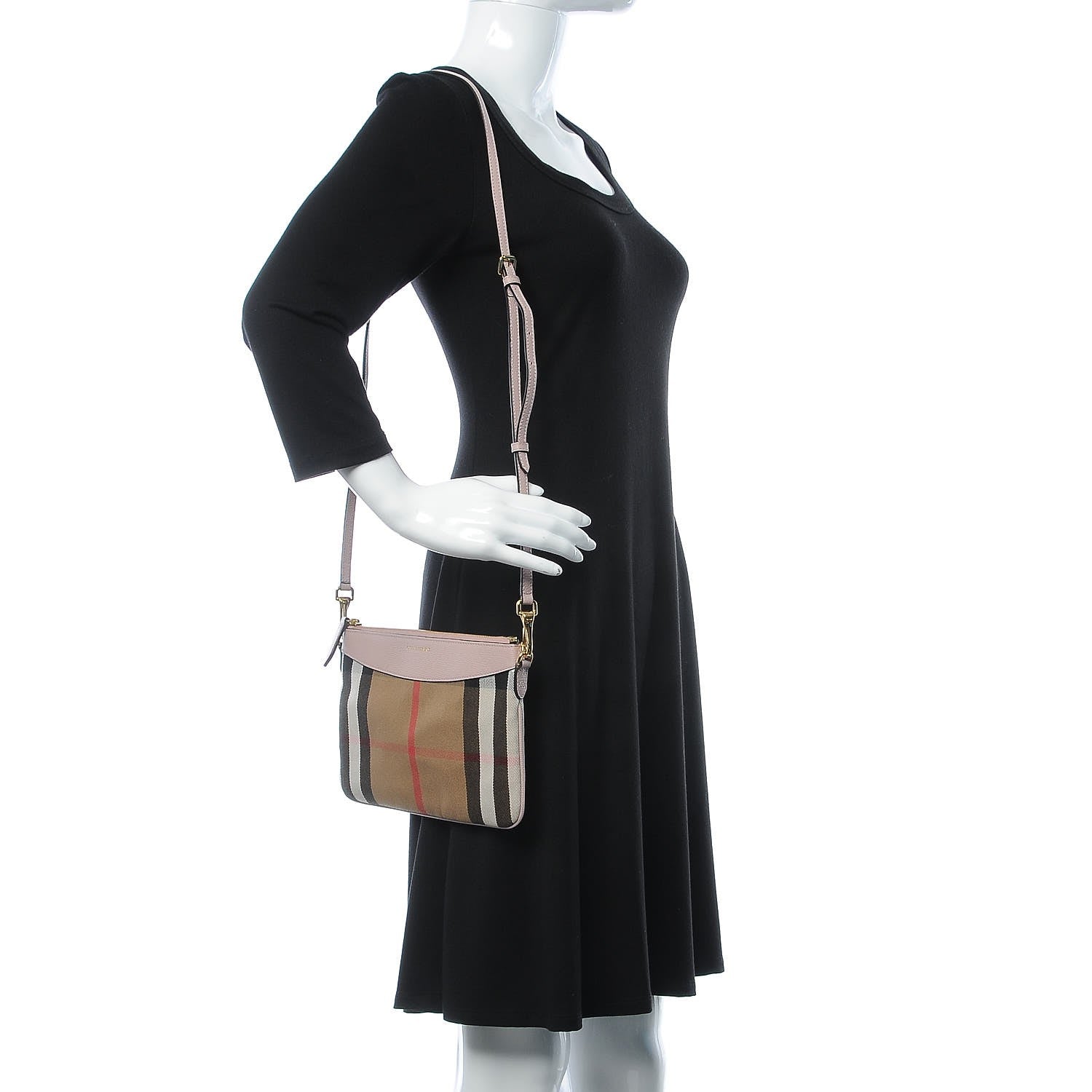 Burberry House Check Derby Peyton Crossbody Clutch Bag Pale Orchid 2 of 8
