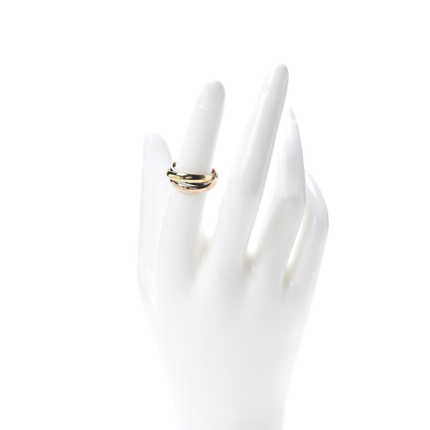 Cartier 18K Pink Yellow White Gold Classic Les Must De Trinity Ring 51 5.75 2 of 5