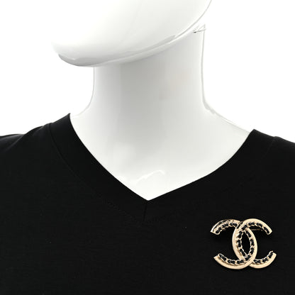 Chanel Lambskin Chain CC Chain Brooch Black Gold 2 of 5