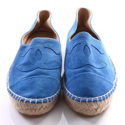 Chanel Kid Suede CC Espadrilles 40 Blue 3 of 8