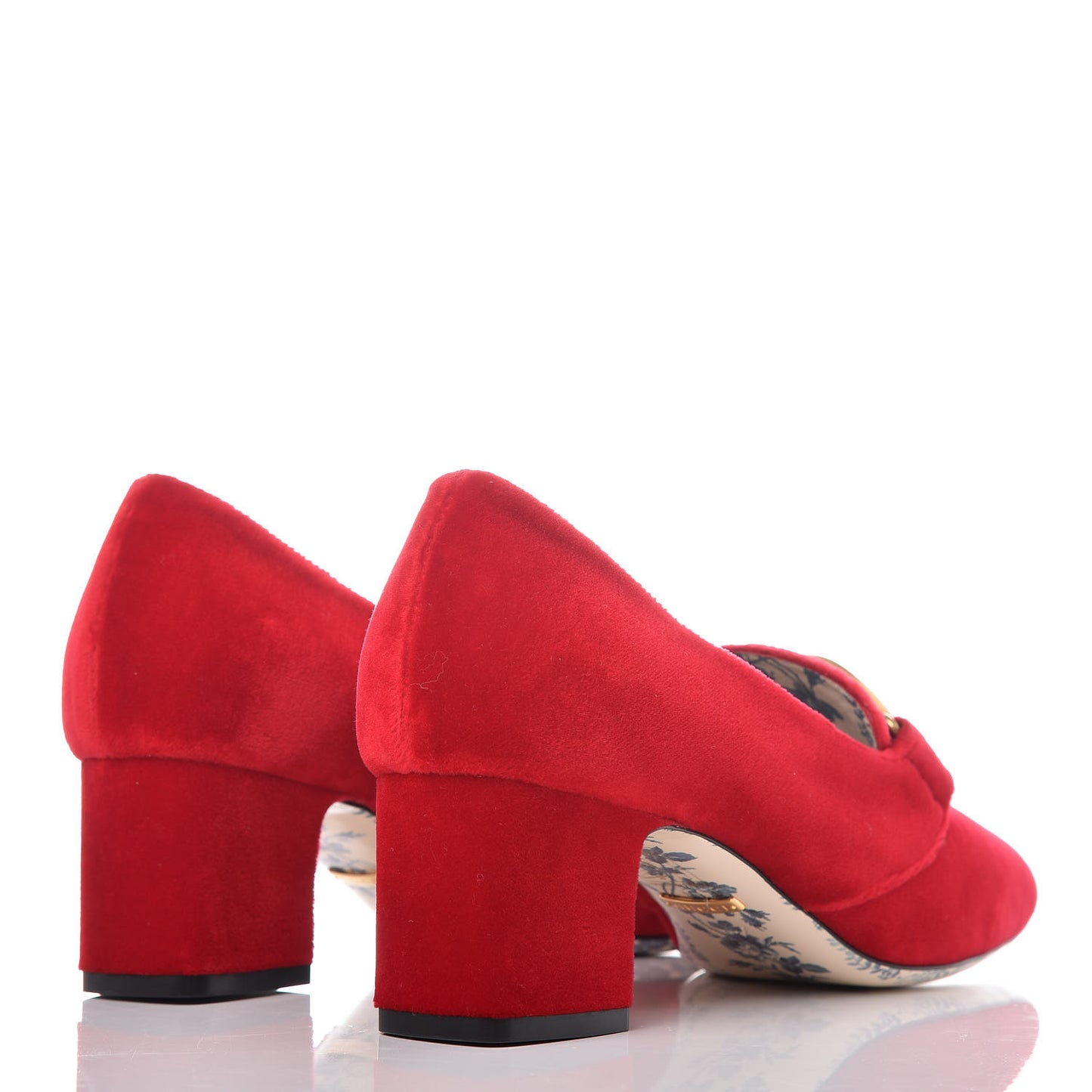 Softy Velvet GG Victoire 55mm Loafer Pumps 37 Hibiscus Red