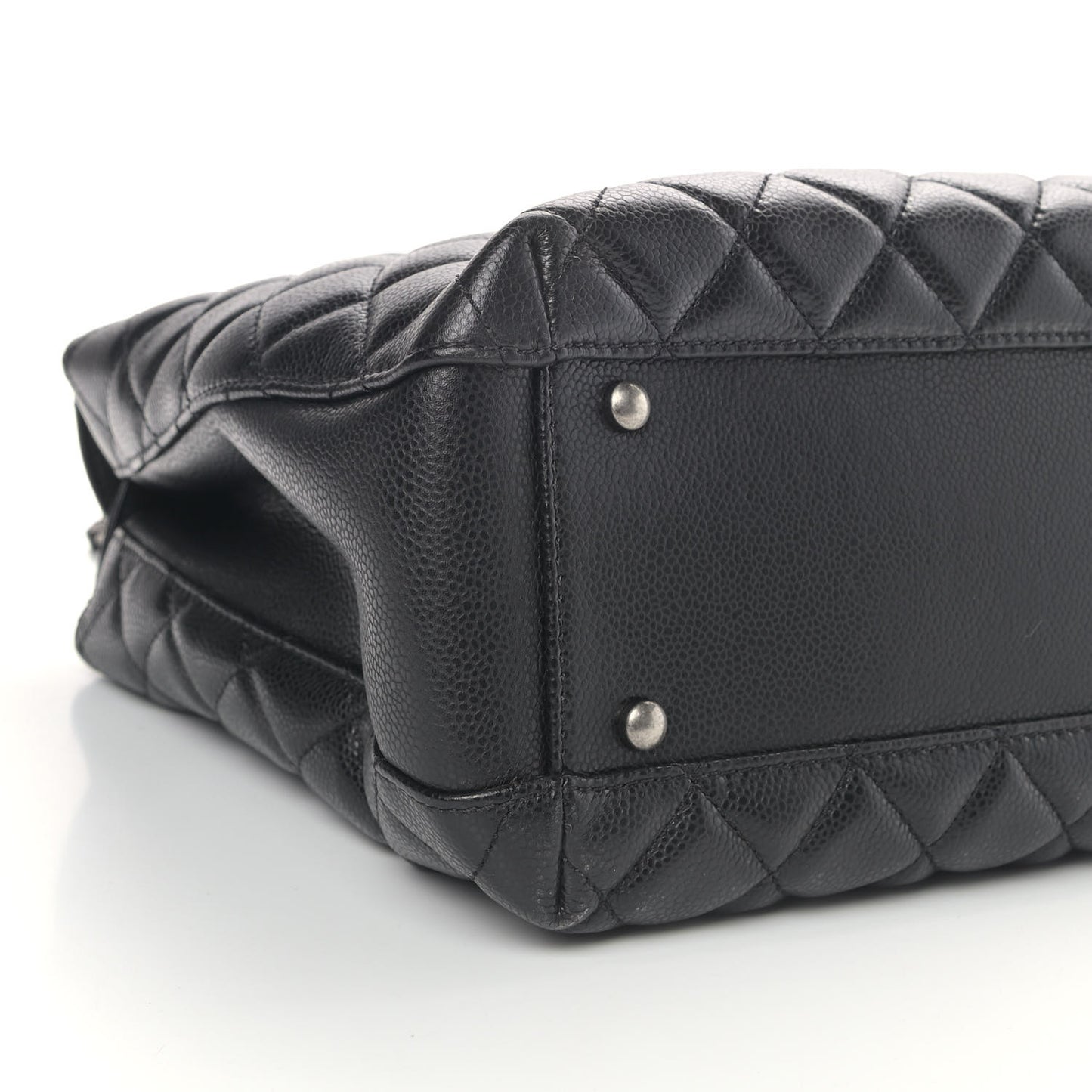 Caviar Quilted City Shopping Tote Black