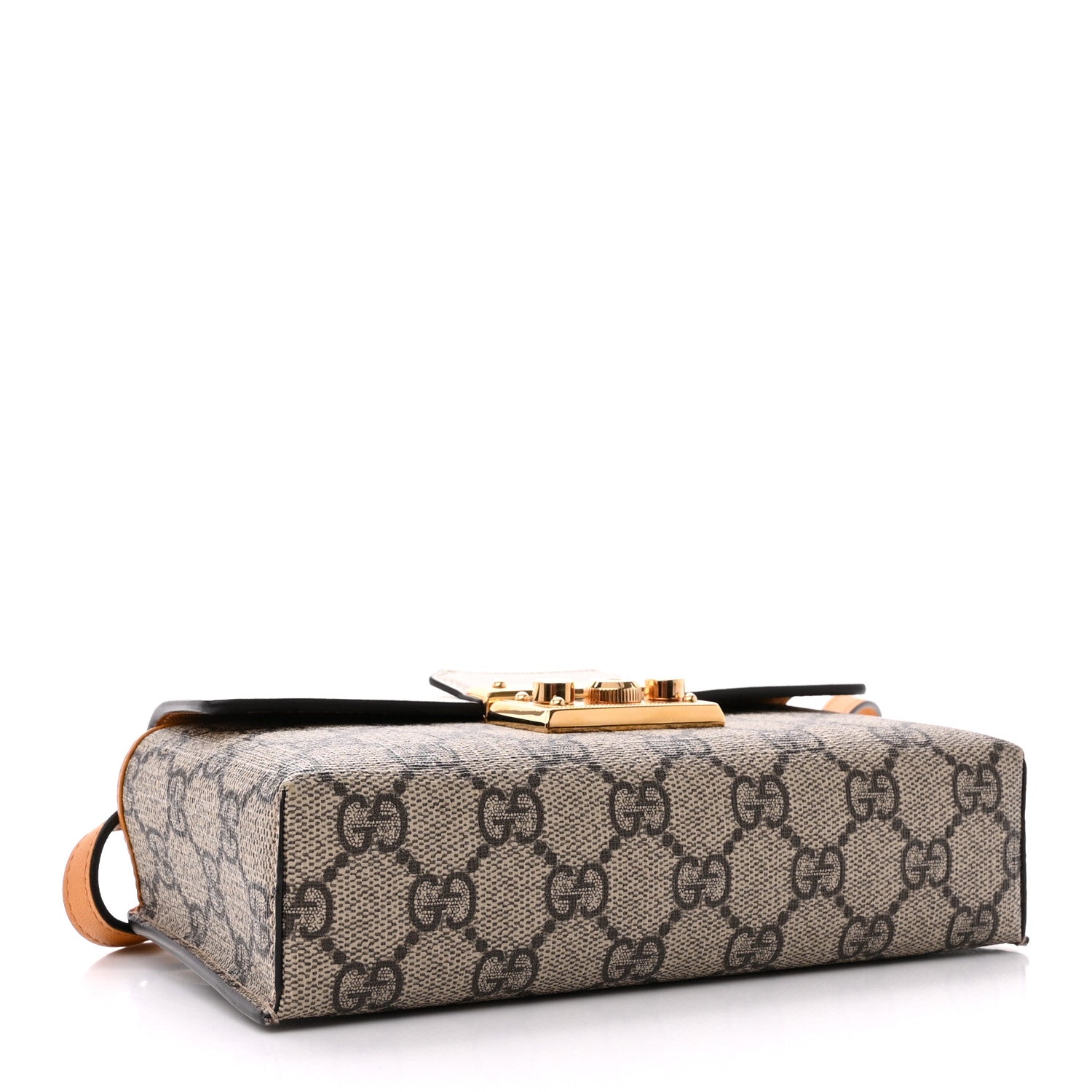 Gucci GG Supreme Monogram New Sakai Calfskin Mini Padlock Top Handle Shoulder Bag Beige Ebony Mystic White Sun Oil 4 of 11