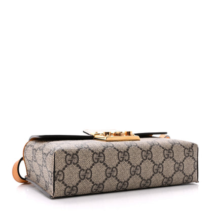 Gucci GG Supreme Monogram New Sakai Calfskin Mini Padlock Top Handle Shoulder Bag Beige Ebony Mystic White Sun Oil 4 of 11