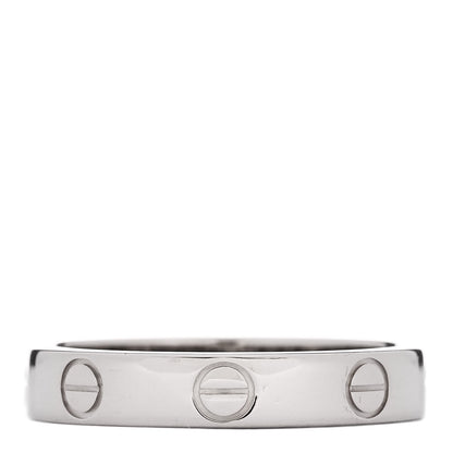 Cartier 18K White Gold 3.5mm LOVE Wedding Band Ring 53 6.5 3 of 4