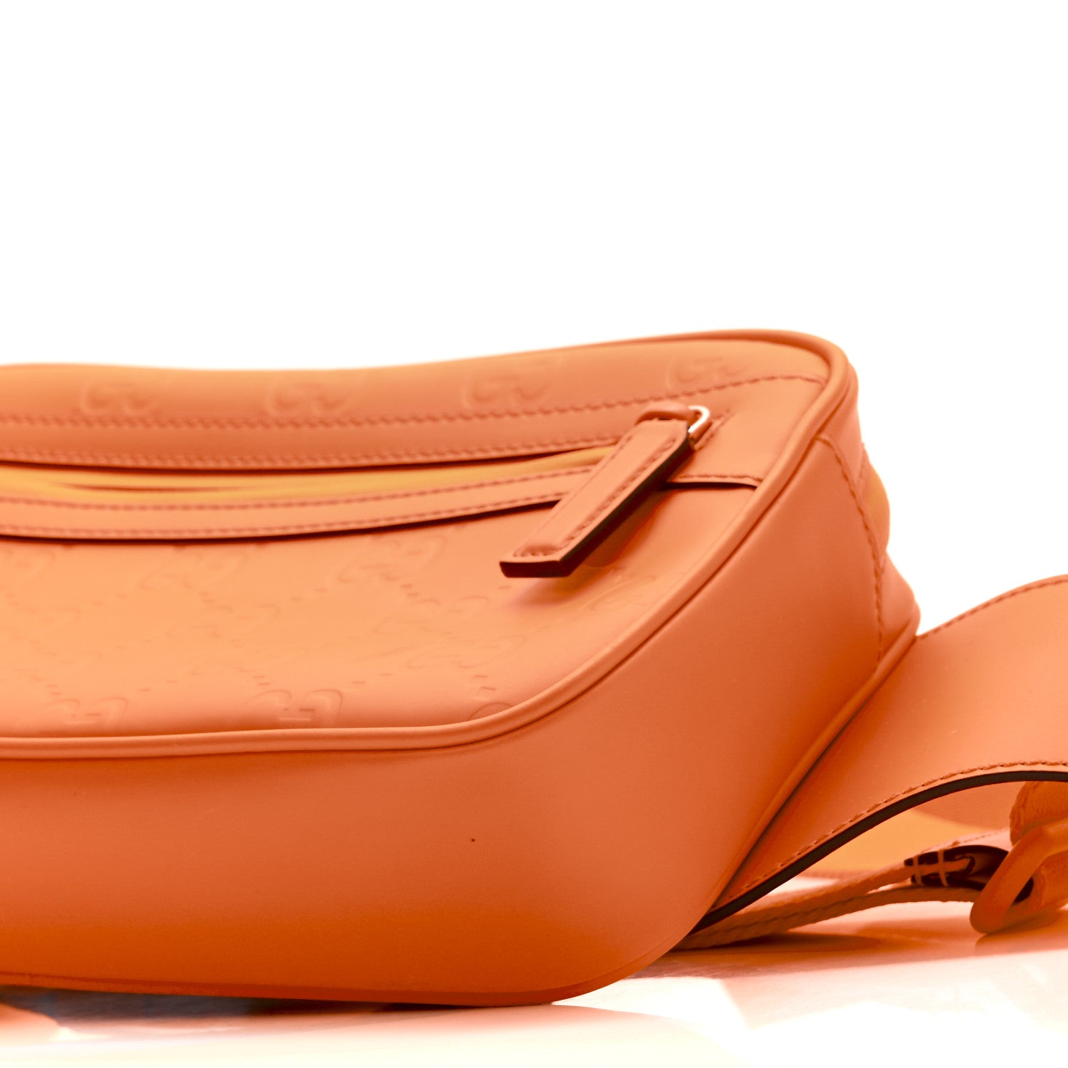 Gucci Rubber Effect Monogram GG Belt Bag New Orange Fluo 10 of 10