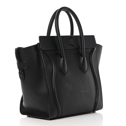 Celine Drummed Calfskin Mini Luggage Black 3 of 19