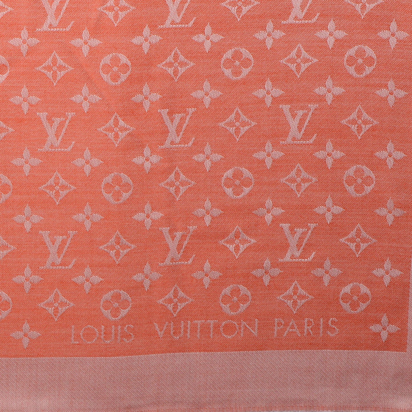 Wool Silk Monogram Denim Shawl Piment