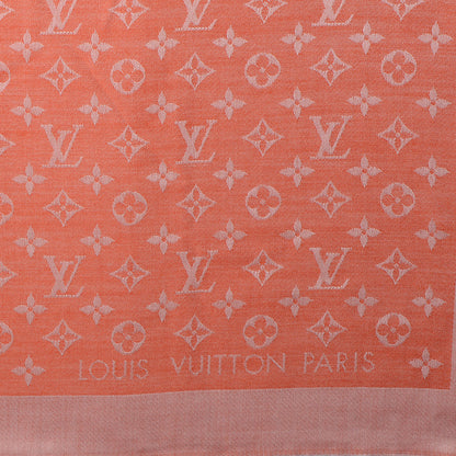Louis Vuitton Wool Silk Monogram Denim Shawl Piment 4 of 5