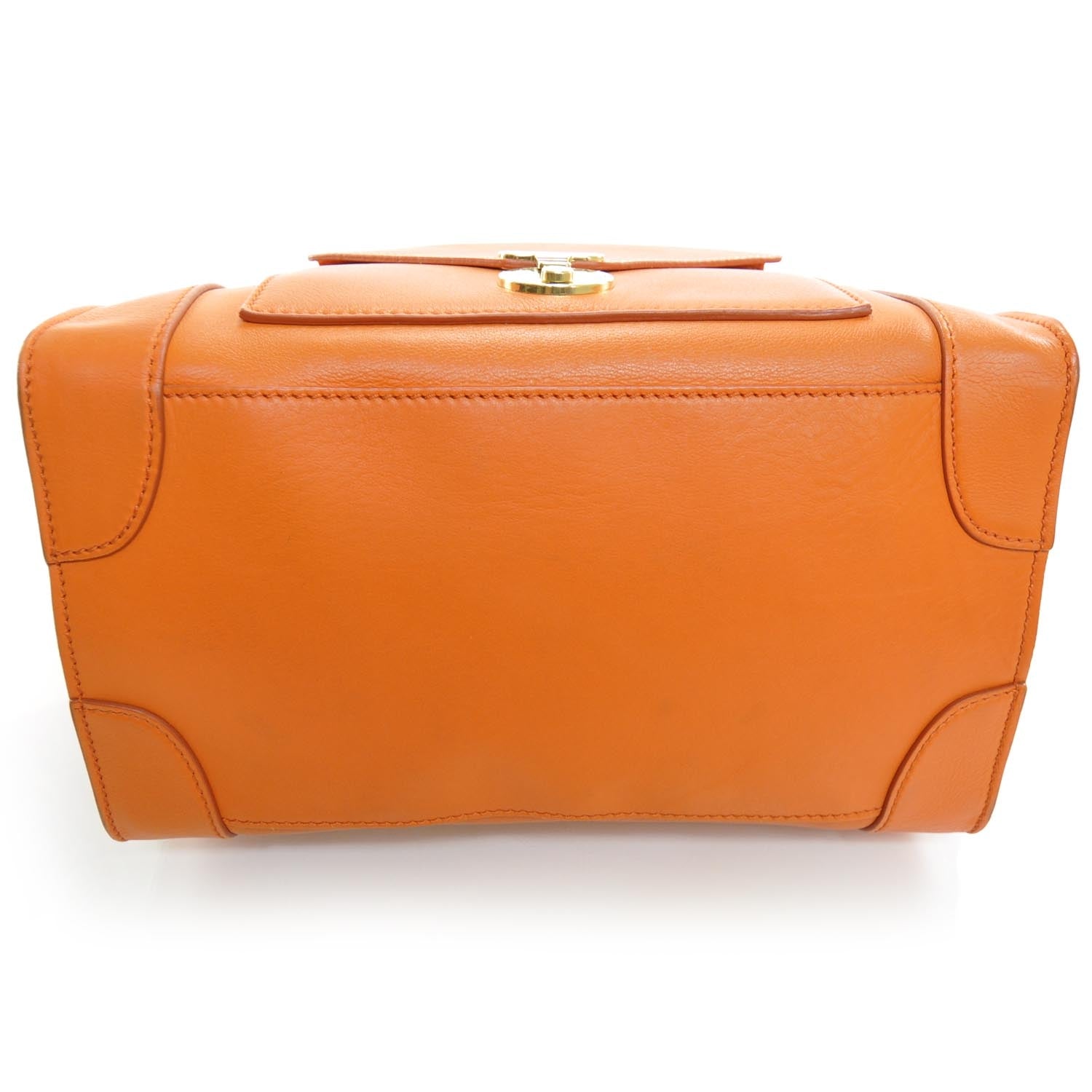 Celine Smooth Calfskin Mini Envelope Luggage Tote Orange 4 of 8