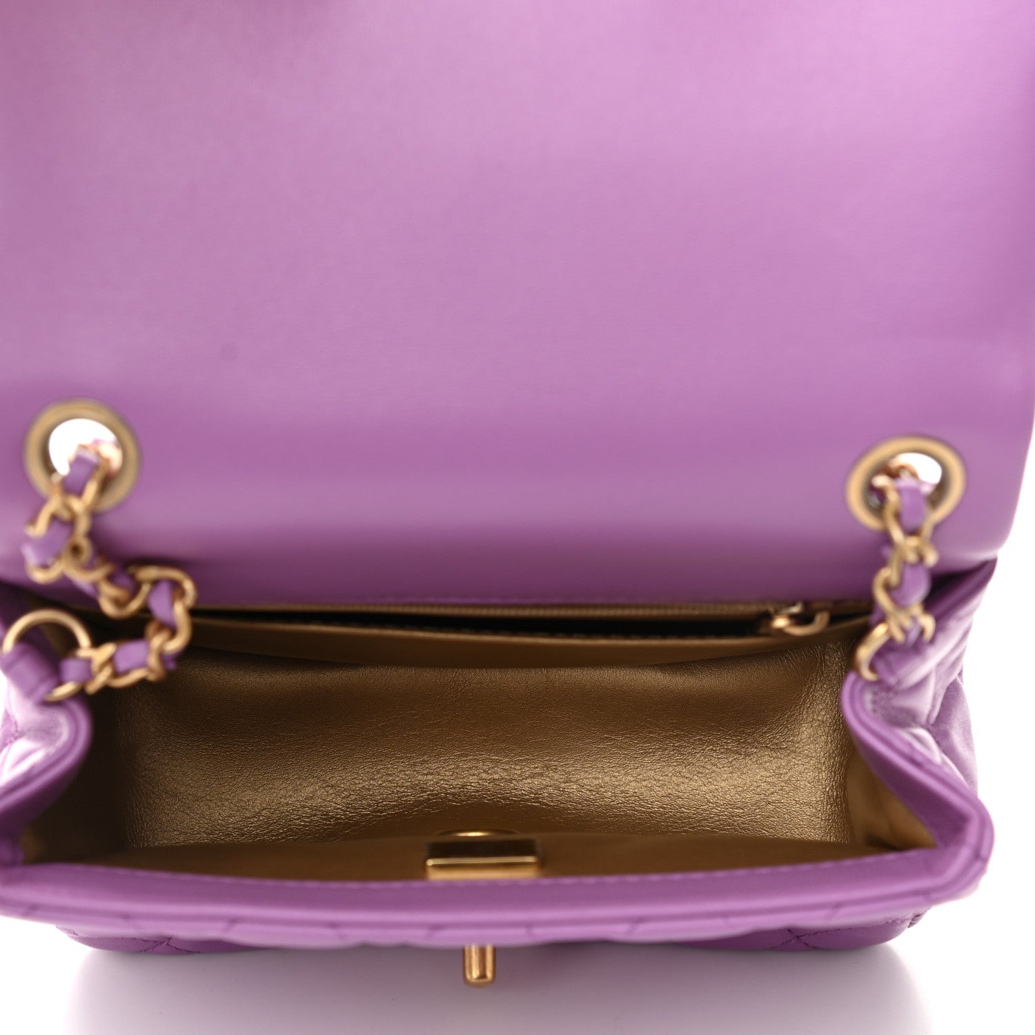 Chanel Lambskin Quilted Mini Pearl Crush Flap Purple 7 of 10