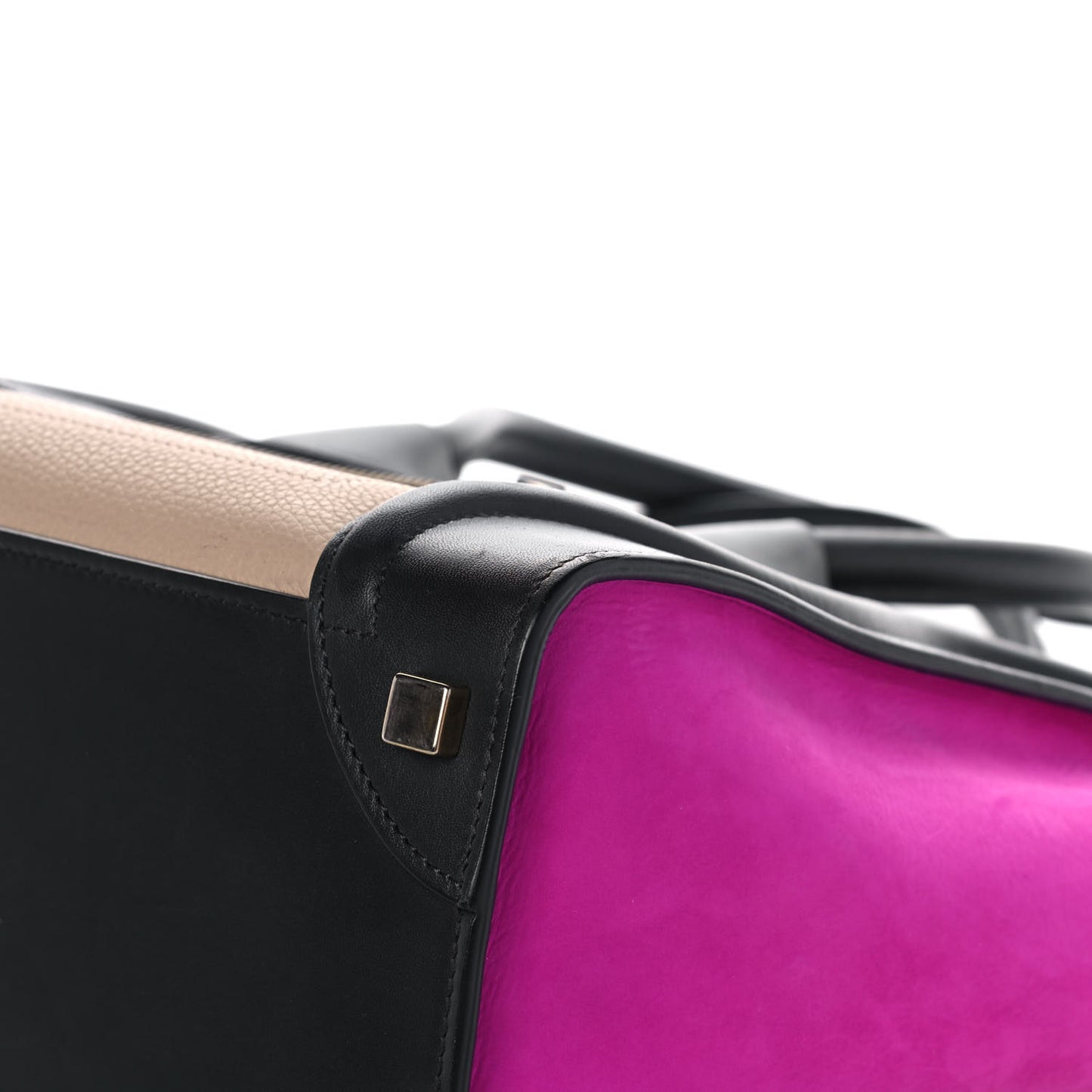 Baby Grained Calfskin Nubuck Micro Tri-Color Luggage Fuchsia