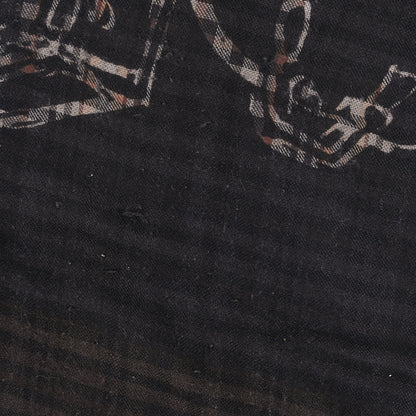 Louis Vuitton Wool Silk Famous World Known Travel Articles Shawl Black 5 of 5